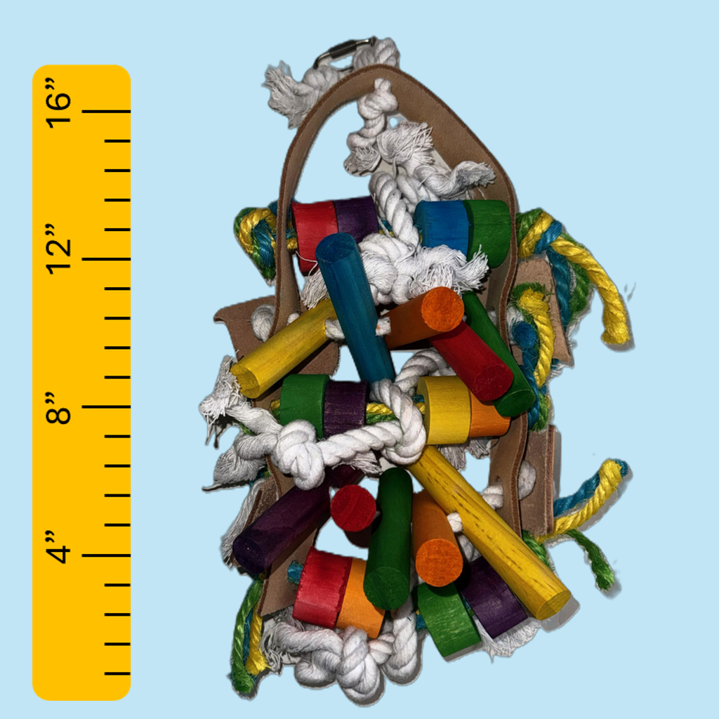 Bird Toy (Large) Leather Kabob