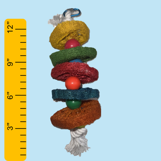 Bird Toy (Medium) 14" Loofa on Rope