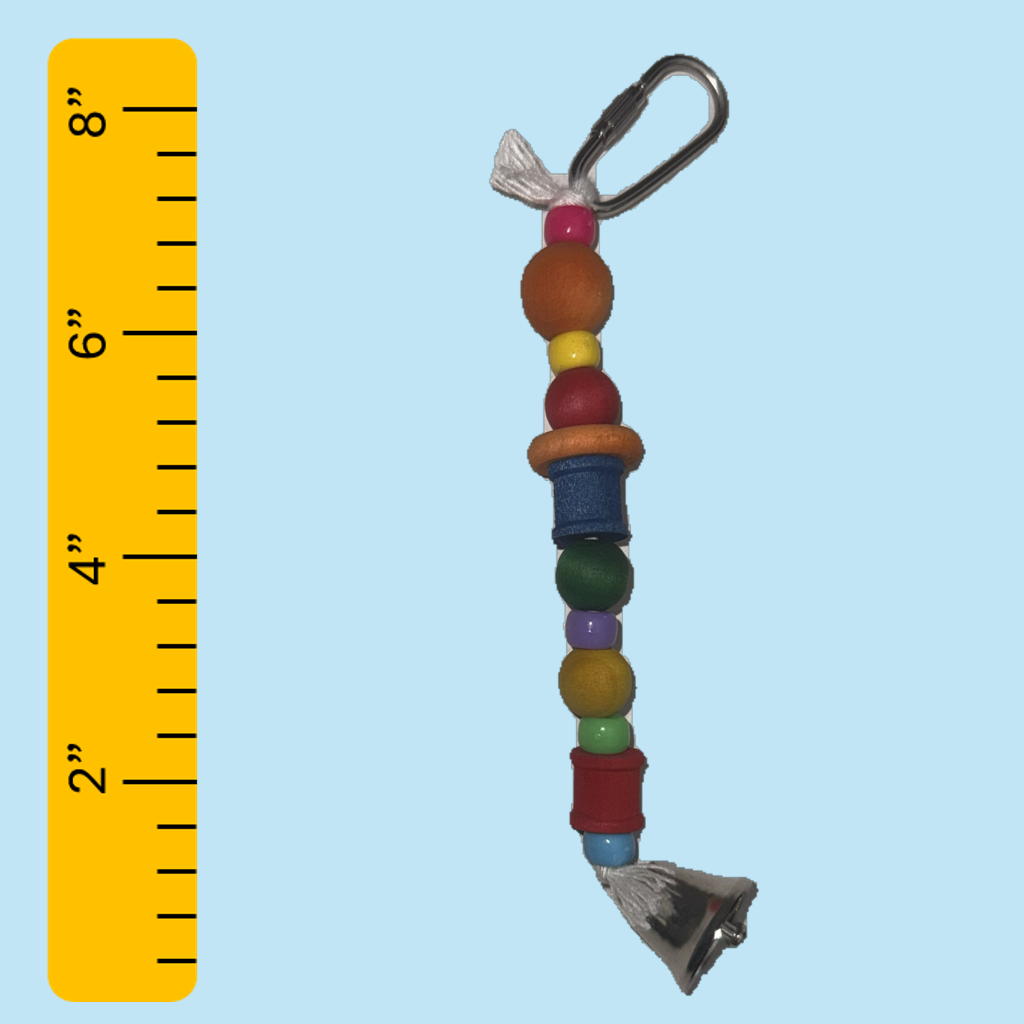 Bird Toy (Small) 8" Bead, Spool & Bell