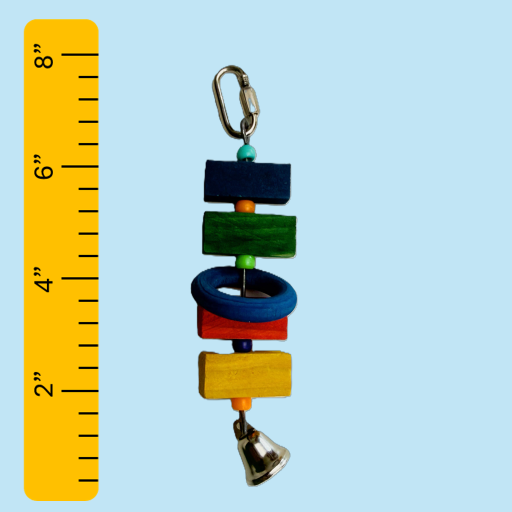 Bird Toy (Small) 7" Block, Ring & Bell