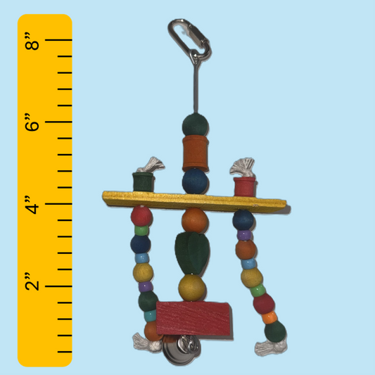 Bird Toy (Small) 8" Hanging Beads & Hearts